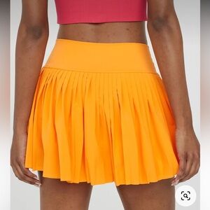 Offline by Aerie Pleated Tennis Skirt with Built in Shorts Orange Medium
